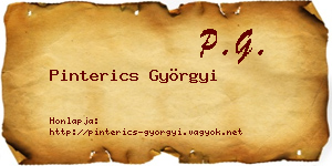 Pinterics Györgyi névjegykártya