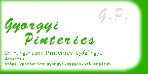 gyorgyi pinterics business card